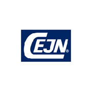 Logo CEJN su sfondo blu, specializzata in prodotti per il trasporto di fluidi e gas ad alta prestazione.