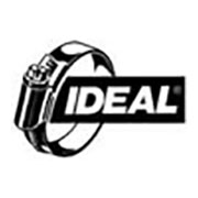 Logo in bianco e nero con scritta IDEAL e immagine di un anello meccanico o componente tecnico.