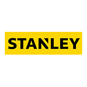 Logo del marchio Stanley, con testo nero su sfondo giallo.