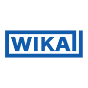 Logo WIKA in blu con cornice rettangolare, testo in maiuscolo all'interno.