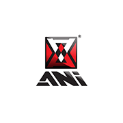 Logo aziendale con design geometrico rosso e nero su sfondo bianco.