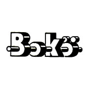 Logo stilizzato con scritta Bokö in bianco e nero, design tridimensionale con dettagli circolari su ogni lettera.