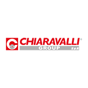 Logo di Chiaravalli Group S.p.A. con design rosso e grigio, simbolo aziendale in evidenza.