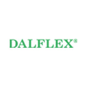 Logo dell'azienda Dalflex su sfondo bianco, testo verde in caratteri maiuscoli.
