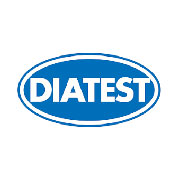 Logo di DIATEST in un ovale blu con testo bianco su sfondo bianco, rappresentante un marchio di strumenti di misura.