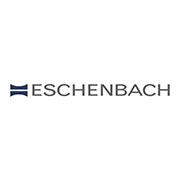 Logo dell'azienda Eschenbach su sfondo bianco, design moderno con testo blu e grigio.