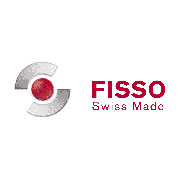 Logo FISSO Swiss Made con design circolare grigio e rosso, simbolo di qualità svizzera.