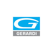 Logo Gerardi su sfondo bianco con lettera G stilizzata in blu e nome aziendale in grigio.