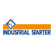 Logo di Industrial Starter con design blu e arancione.