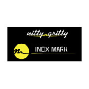 Logo di Nitty Gritty Inox Mark su sfondo nero con testo bianco e elementi gialli.