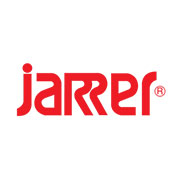 Logo Jarrer in rosso su sfondo bianco, design moderno e distintivo.