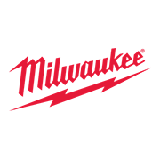 Logo rosso di Milwaukee Tool con scritta stilizzata e fulmine su sfondo bianco.