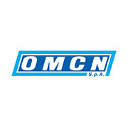 Logo di OMCN S.p.A. su sfondo bianco in colore blu, rappresentante il marchio dell'azienda specializzata in attrezzature industriali.