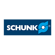Logo di SCHUNK, azienda specializzata in attrezzature per robotica e automazione industriale.