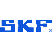 Logo blu SKF, azienda leader nella produzione di cuscinetti e tecnologie per la gestione del rotolamento.