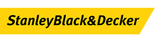 Stanley Black & Decker logo in yellow and black, representing renowned tools and industrial solutions.