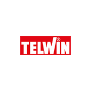 Logo Telwin su sfondo bianco, design rosso, azienda specializzata in soluzioni per saldatura e taglio.