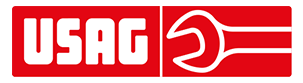 USAG logo featuring a red background with a white wrench symbol, representing high-quality professional tools.